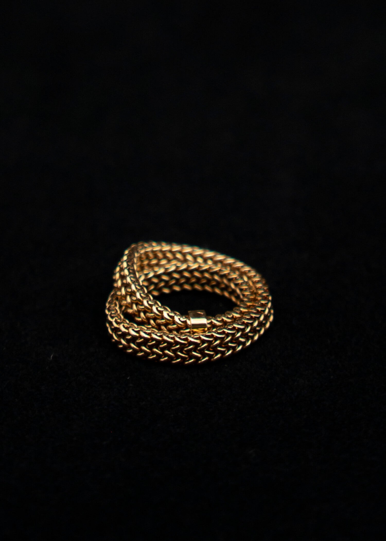 HERMES vintage Infinity chain ring 18k gold
