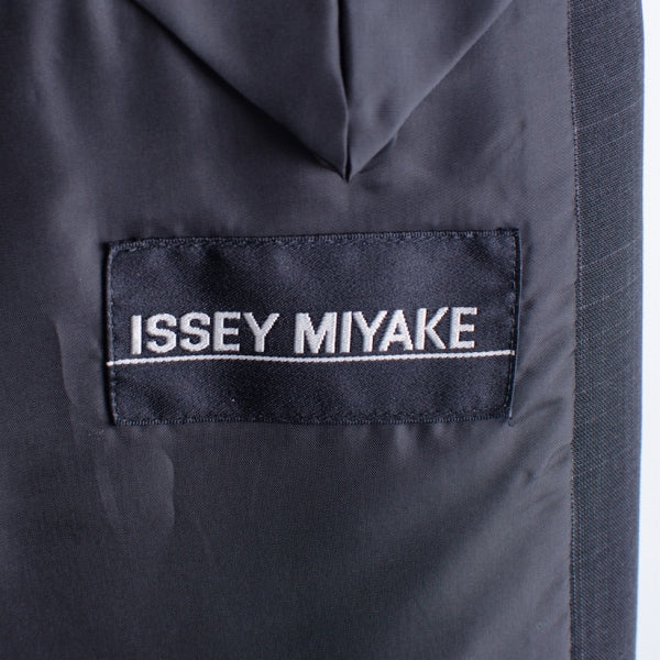 ISSEY MIYAKE 04AW Stand Collar Jacket Setup Wool Charcoal Black Setup