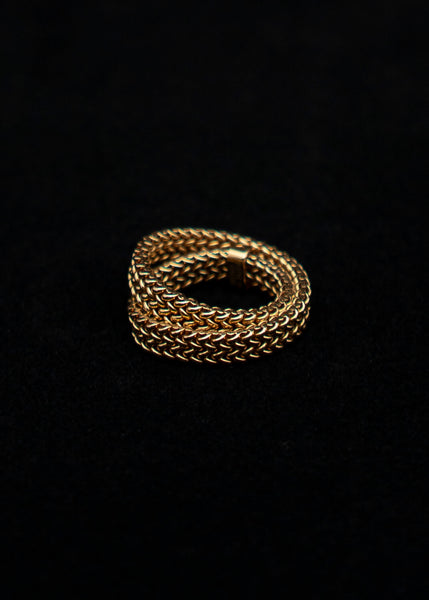 HERMES vintage Infinity chain ring 18k gold