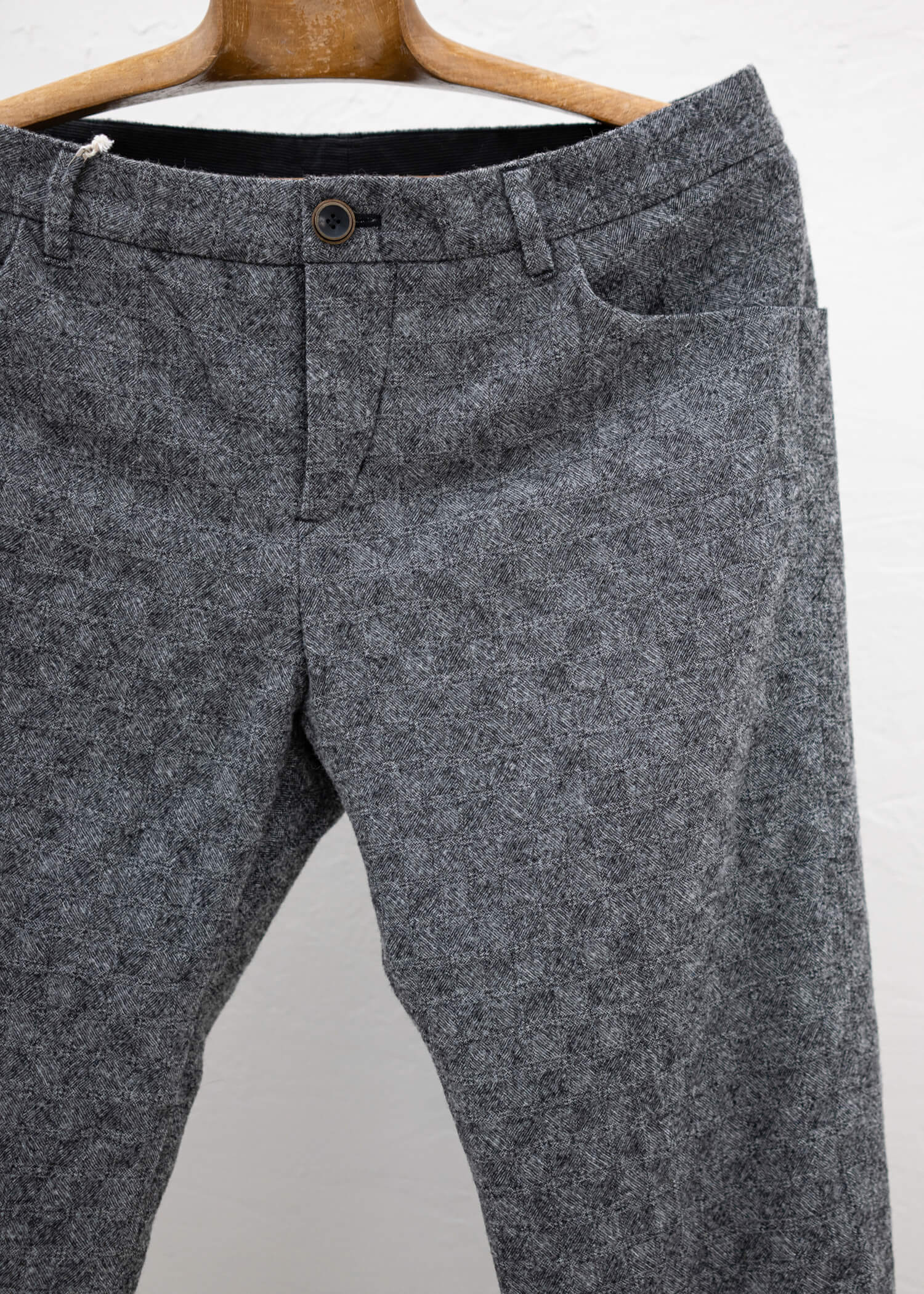 individual sentiments 17AW ANTIQUE CHECK COMPRESSION WASHER PANTS