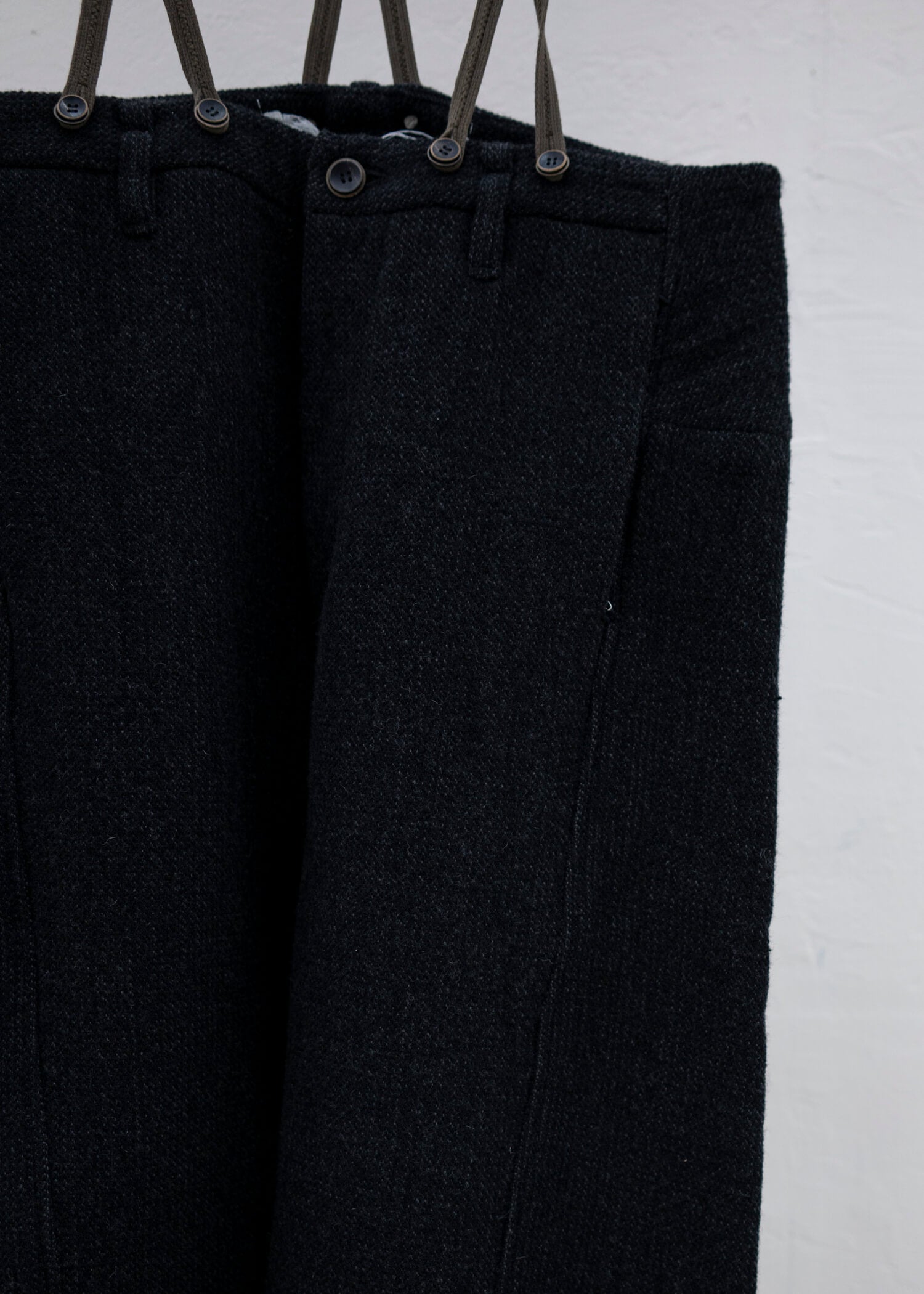 individual sentiments 17AW WO/CO  STEEL MIXIG W-FACE SUSPENDER PANTS
