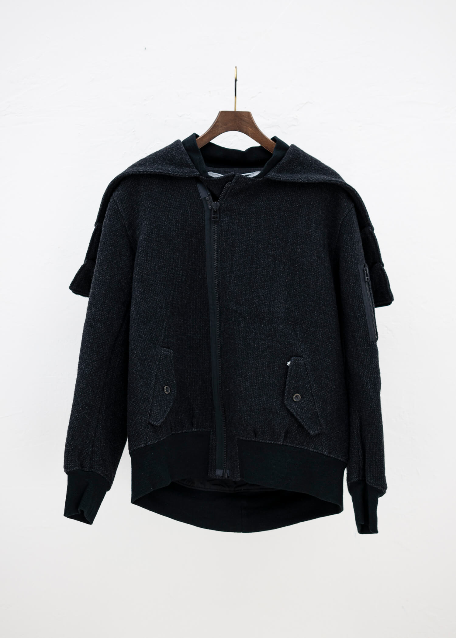 individual sentiments 17AW BLACK WO/CO  STEEL MIXIG W-FACE JACKET