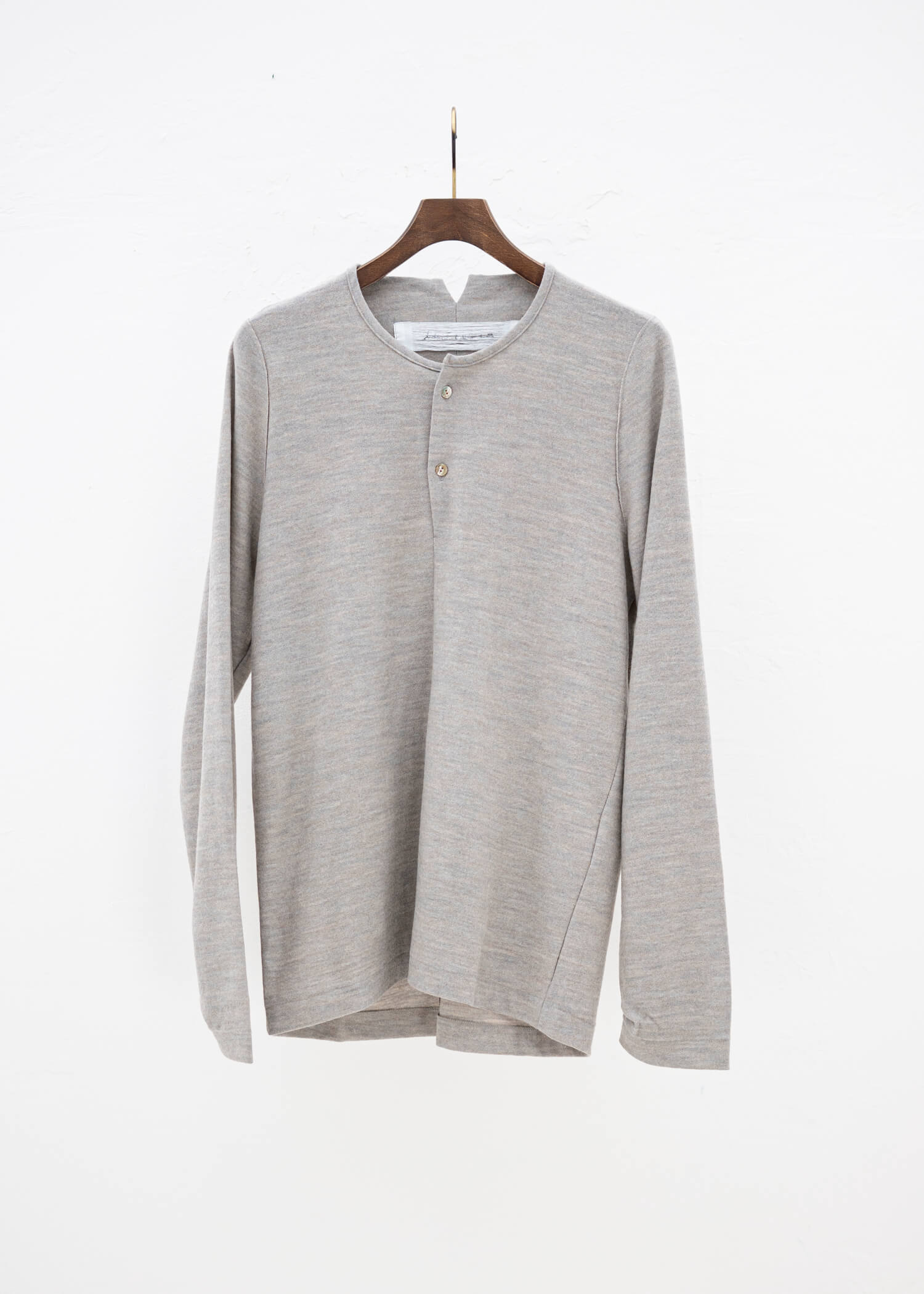 individual sentiments 17AW WASHABLE WOOL JERSEY HENRY NECH SHIRT