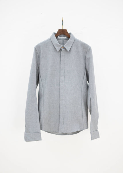 individual sentiments 17AW LIGHT GREY CO/WO ANTIQUE DOBBY SHIRT