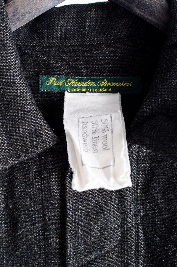 PAUL HARNDEN 17AW gardener&#39;s suit Wool linen Gardeners suit / coverall / M] USED used linen black coverall