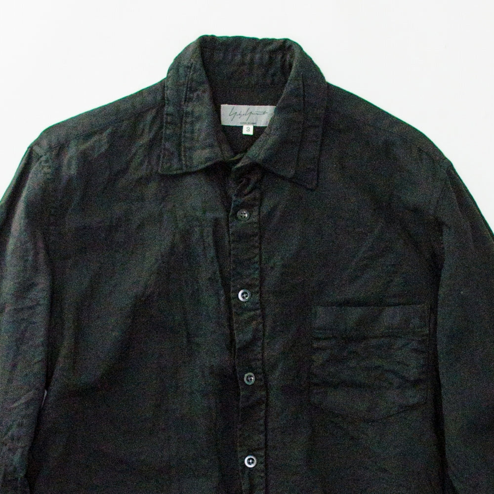 YOHJI YAMAMOTO POUR HOMME  カラーレイヤードウール縮絨シャツ ウール 3  黒 長袖シャツ