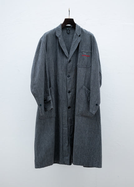 Vintage 50Sフレンチビンテージ  ブラックシャンブレーステンカラーコート