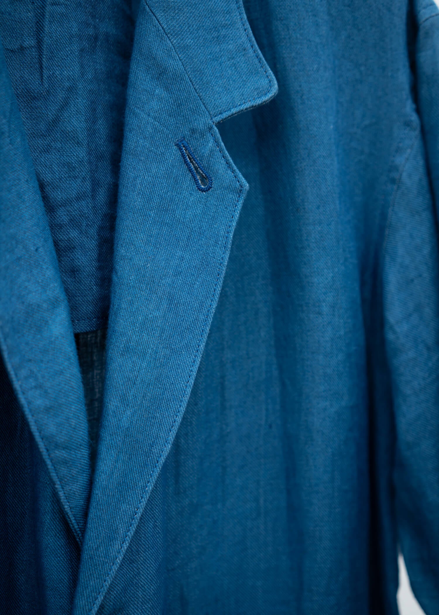 YOHJI YAMAMOTO POUR HOMME  linen chester coat 藍染