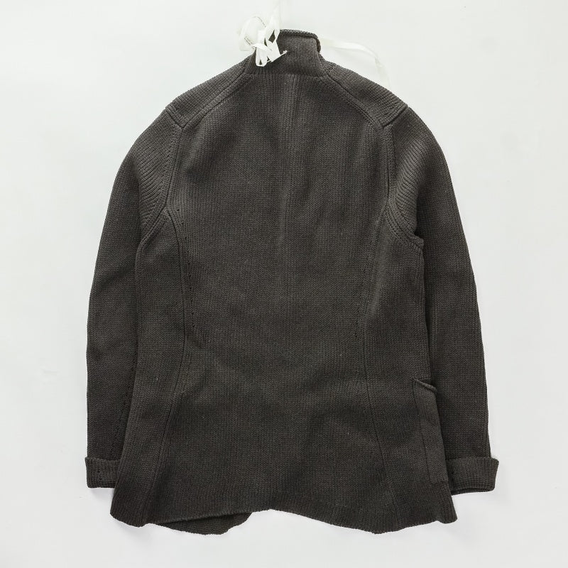 LABELUNDERCONSTRUCTION 14SS NARROW COLLAR JKT シルクブレットナローカラージャケット/44 シルク 44  灰色 ニット [東京]