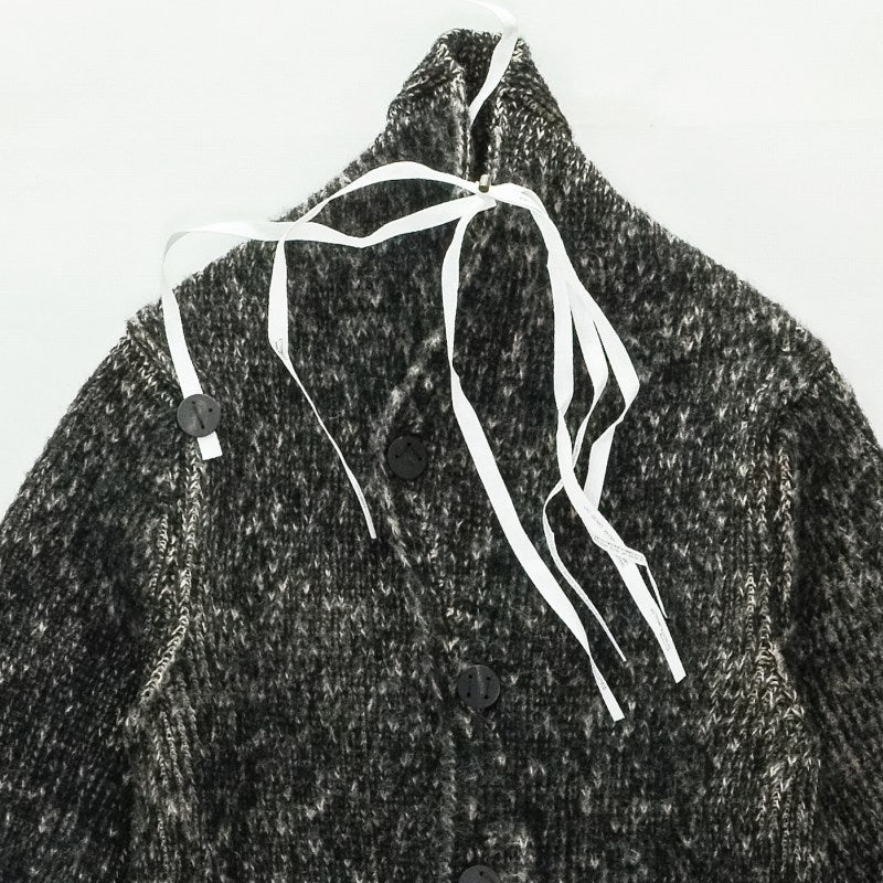 LABELUNDERCONSTRUCTION 14AW CRESCENT COLLAR CARDED JKT ニットジャケット/44 ウール 44  灰色 ニット [東京]