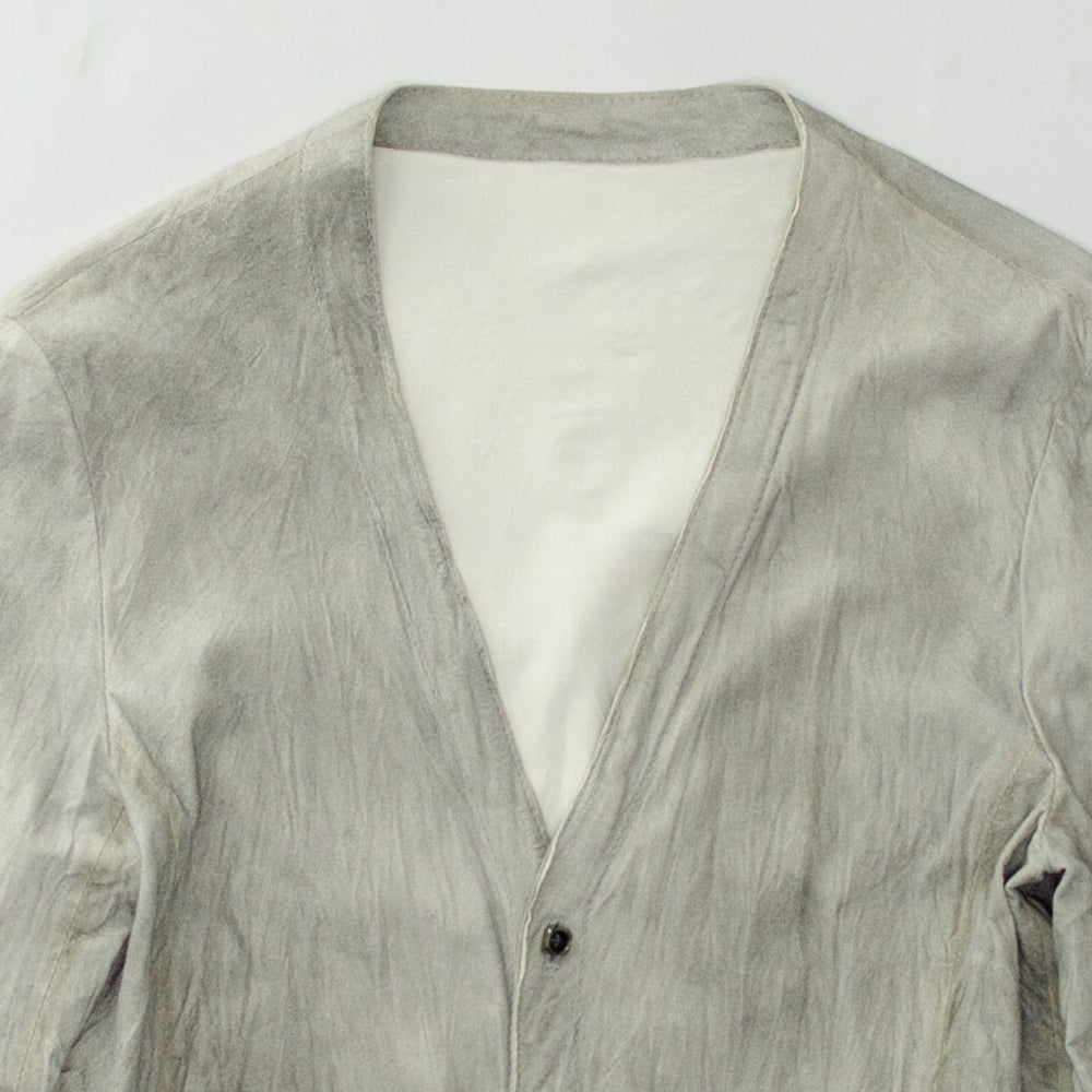 ISAMU KATAYAMA BACKLASH カンガルーレザーシャツ レザー S グレー系  灰色 長袖シャツ