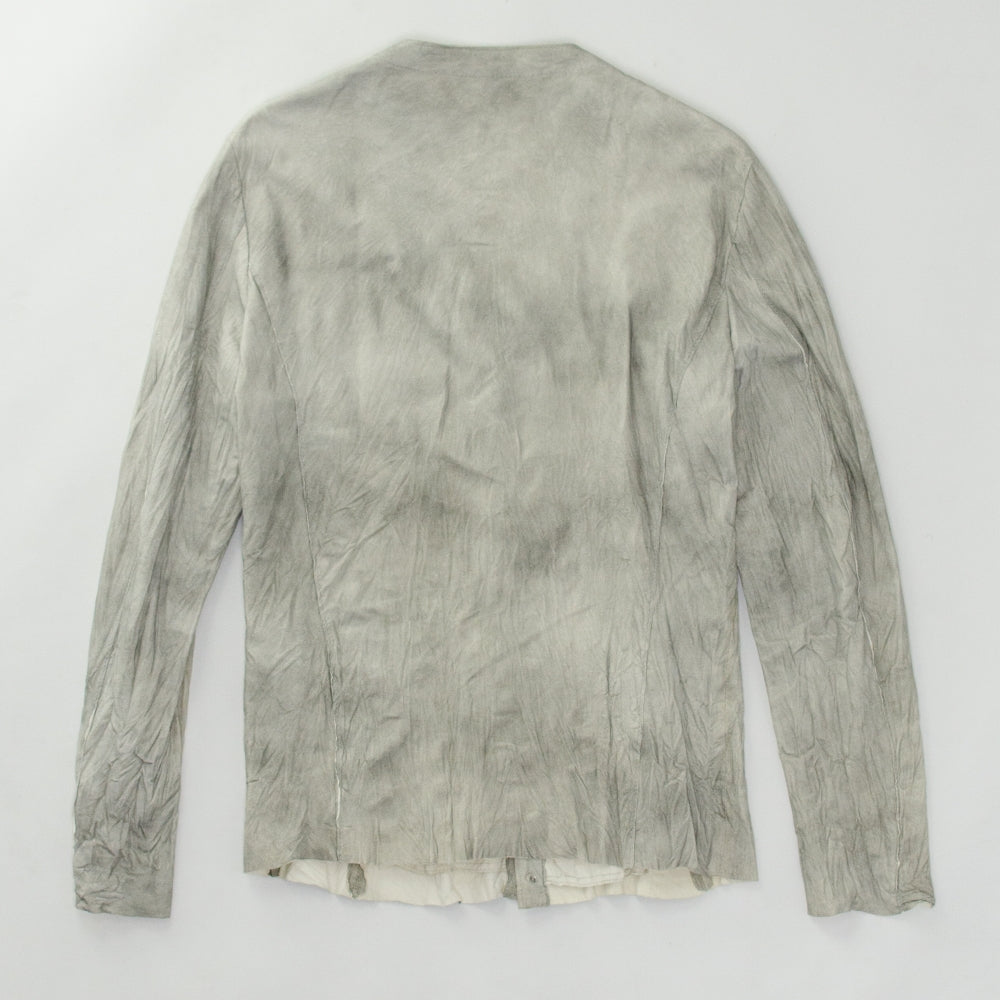 ISAMU KATAYAMA BACKLASH カンガルーレザーシャツ レザー S グレー系  灰色 長袖シャツ