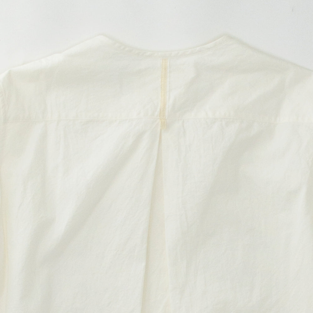 Araki Yuu 比翼ノーカラーシャツ コットン 00  白 長袖シャツ
