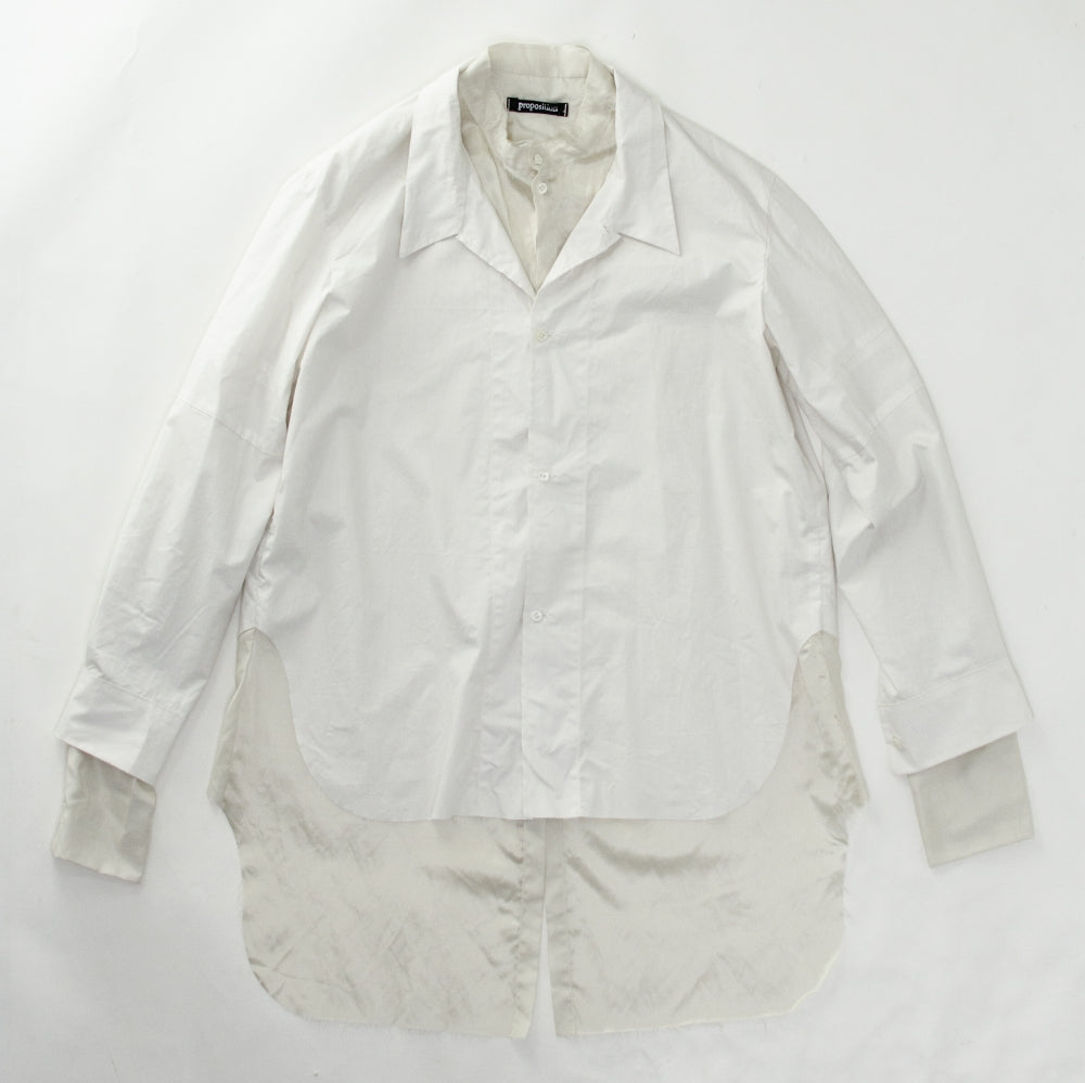 proposition レイヤードデザインシャツ コットン ホワイト  白 長袖シャツ