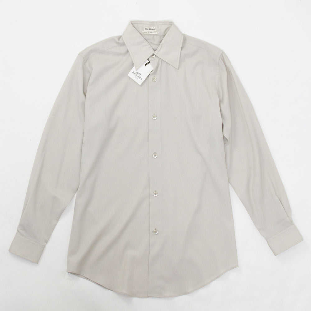 HERMES マルジェラ期 プレーンシャツ ウール 36  灰色 長袖シャツ