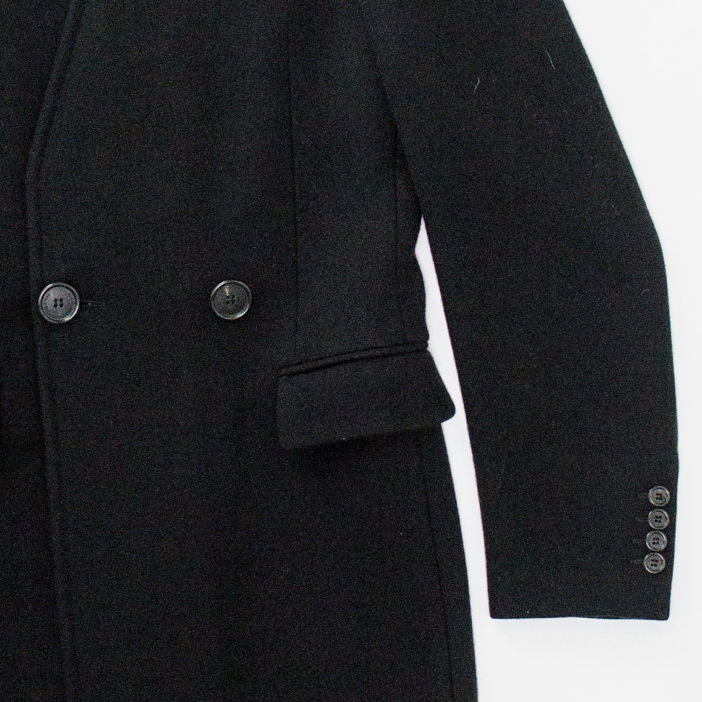 Dior HOMME スタンドカラーウールコート ウール 44 黒 ステンカラー