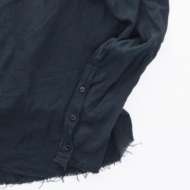 DAMIR DOMA 切りっぱなしデザインプルオーバーシャツ コットン 44  黒 半袖シャツ [東京]