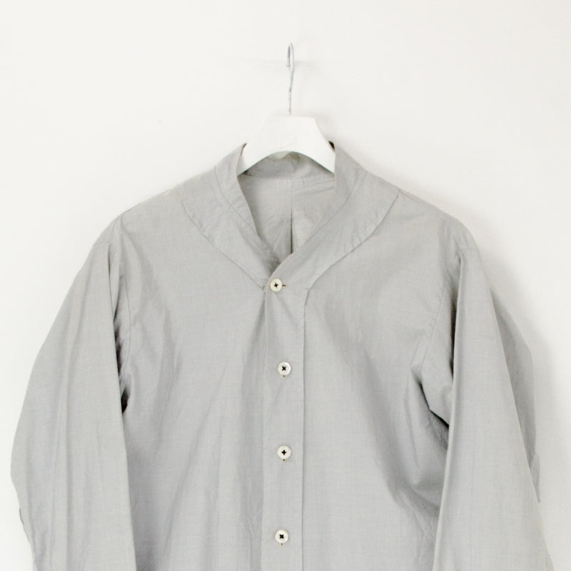 Geoffrey B. Small ベースボールオーバーサイズシャツ コットン M  灰色 長袖シャツ