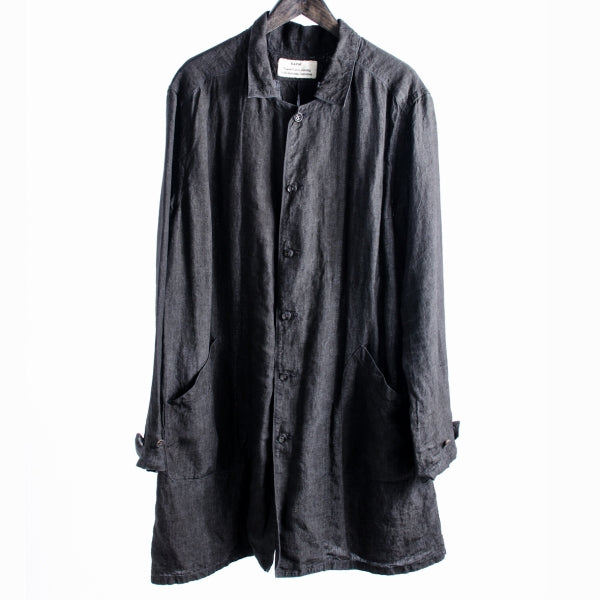 kaval Michinaka blouse black dyed linen M black long-sleeved shirt