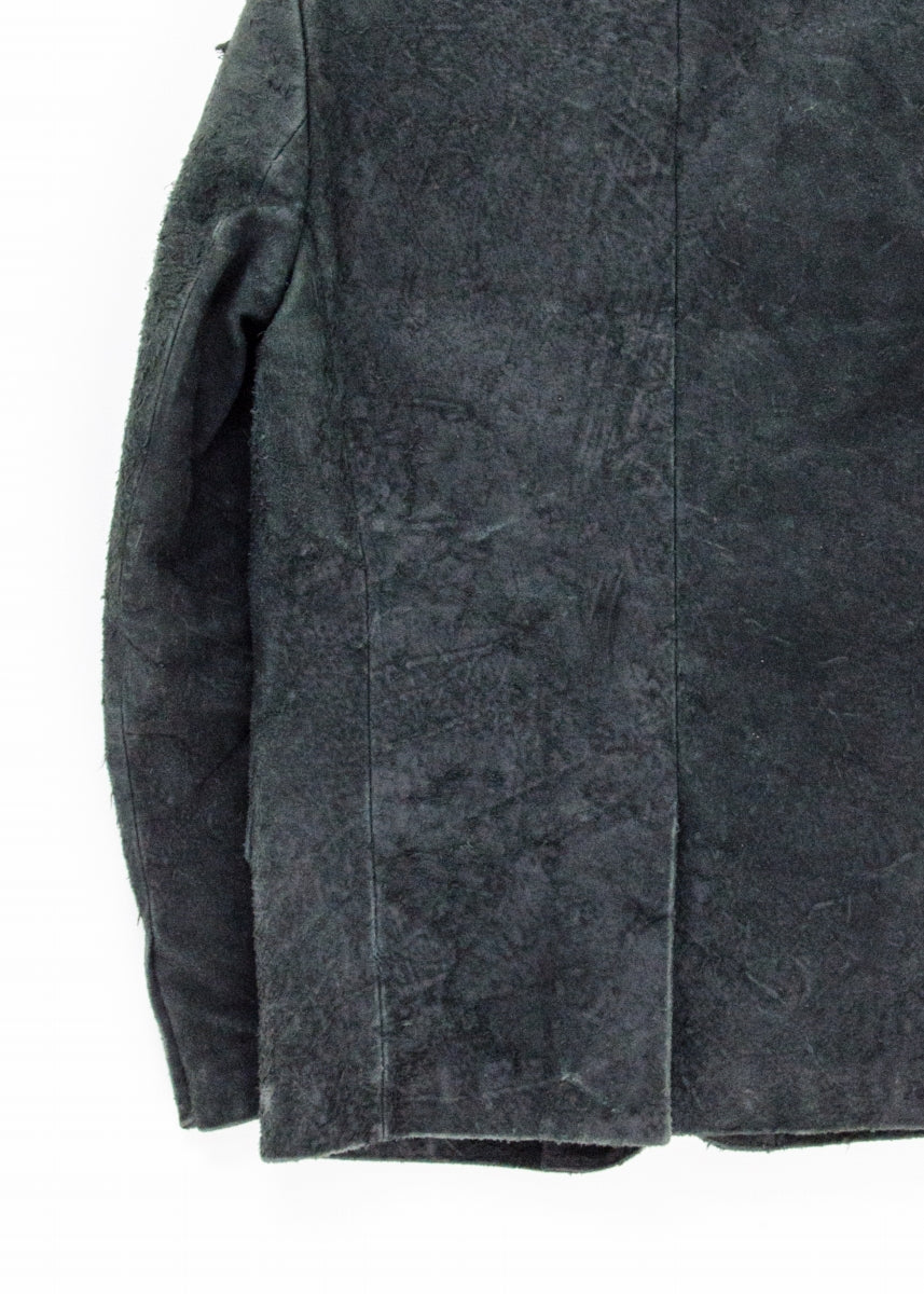 Dior HOMME 2003年 エディ期  レザーデストロイテーラード レザー 46  黒 テーラードジャケット