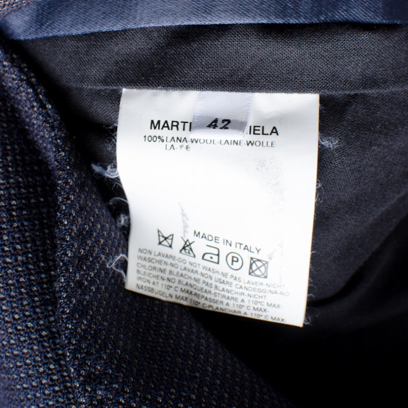 Maison Martin Margiela 03AW 袖レイヤードデザインジャケット ウール 42  紺 テーラードジャケット [堀江]