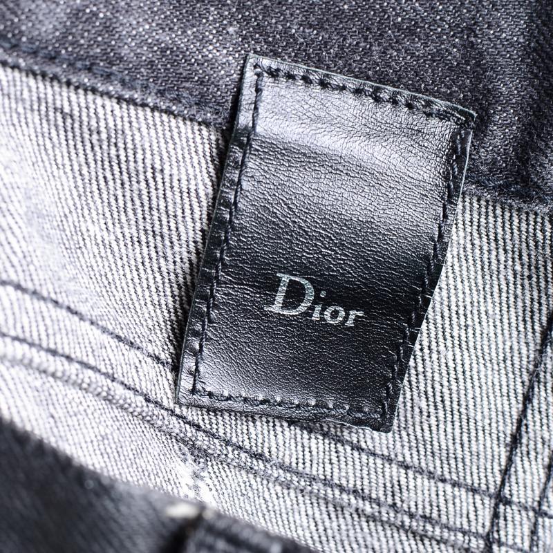 Dior HOMME 04SS ストリップ期 デストロイコーティングデニム コットン 29 ブラック  黒 デニムパンツ [東京]