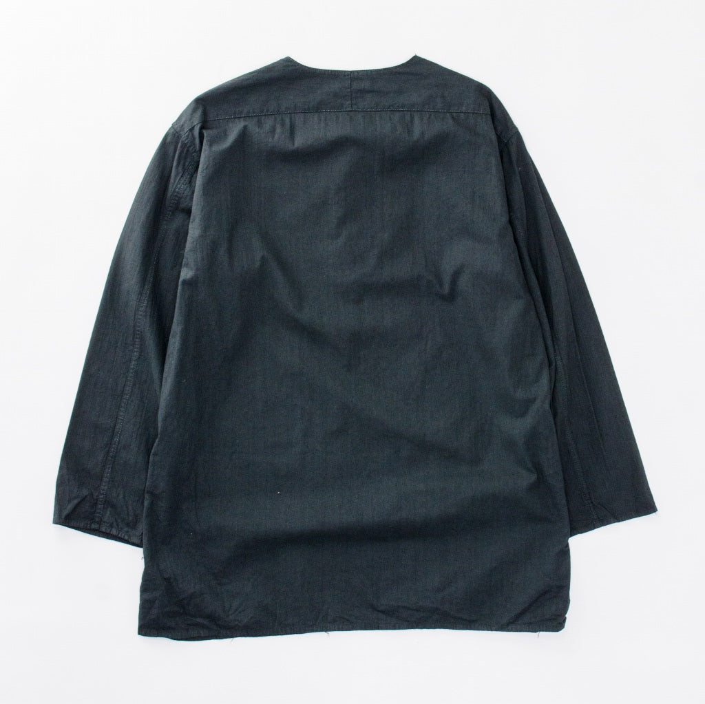 ロシア軍 80s ヘンリーネック スリーピングシャツ コットン 54  黒 長袖シャツ [東京]
