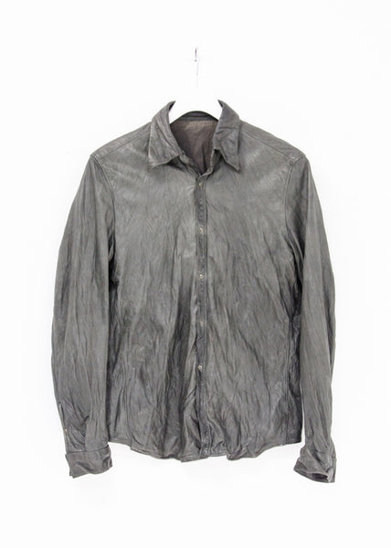 C DIEM LXS01.H0.4 ウォッシャブルレザーシャツ レザー 2  灰色 長袖シャツ