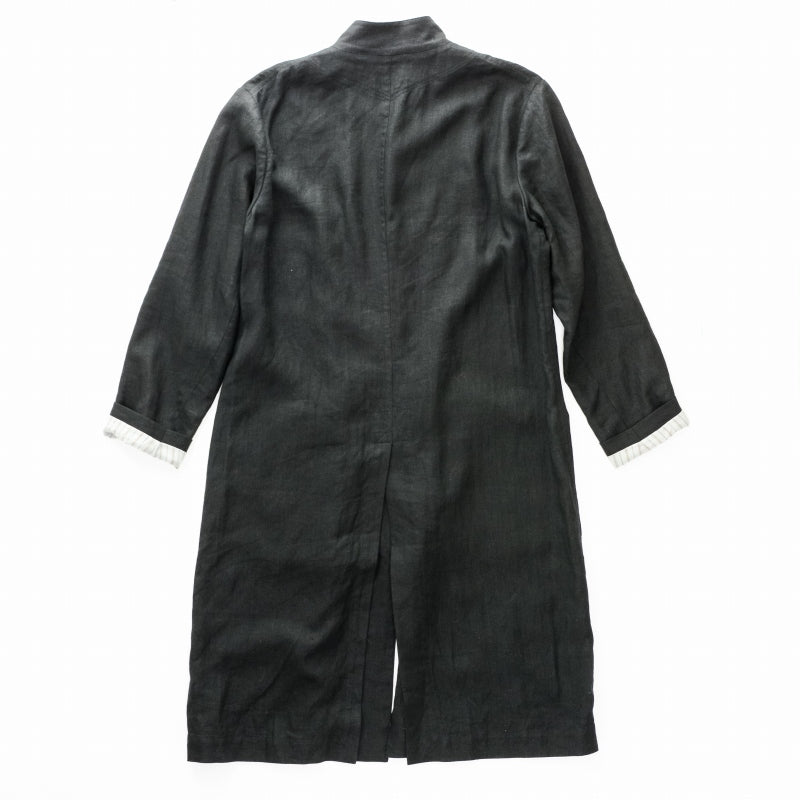 Araki Yuu 18SS マオカラーコート/羽織 リネン   黒 ノーカラージャケット [梅田]
