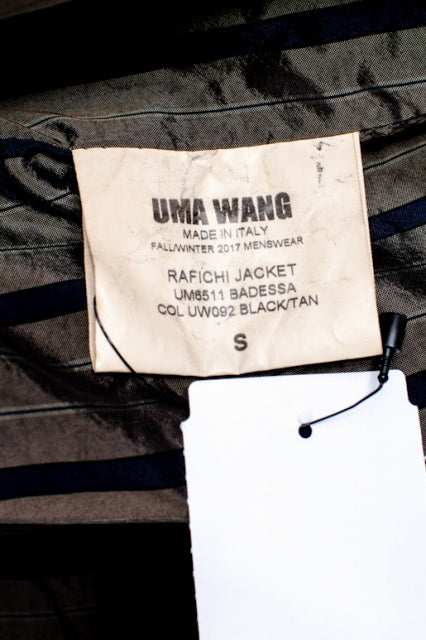 UMA WANG  ウールストライプジャケット ウール FREE  黒 テーラードジャケット [東京]