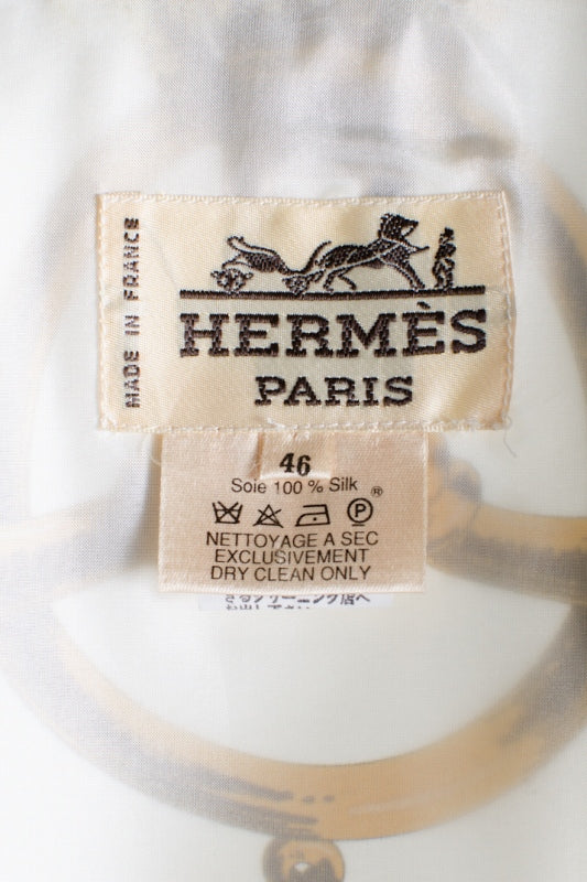 HERMES HERMES エルメス [シルクベスト/46/白]新品同様 シルク 46  白 ベスト [東京]