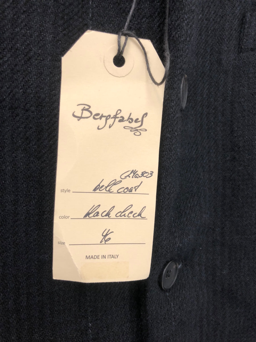 Bergfabel ロングジャケット ウール 46  紺 ステンカラーコート