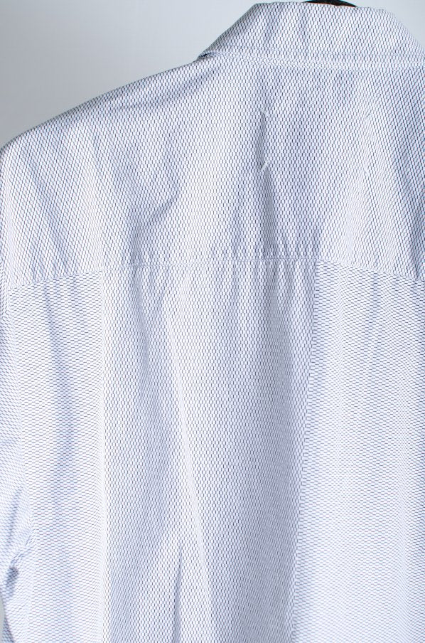 Maison Martin Margiela 15Stainless Steel Full Pattern Half Sleeve Button Down Shirt Cotton 46 Blue Short Sleeve Shirt