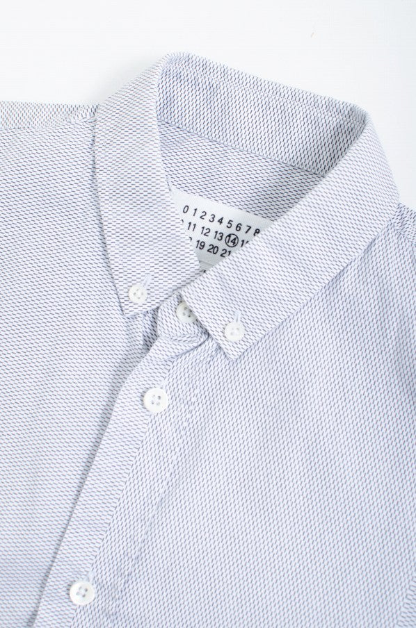 Maison Martin Margiela 15Stainless Steel Full Pattern Half Sleeve Button Down Shirt Cotton 46 Blue Short Sleeve Shirt
