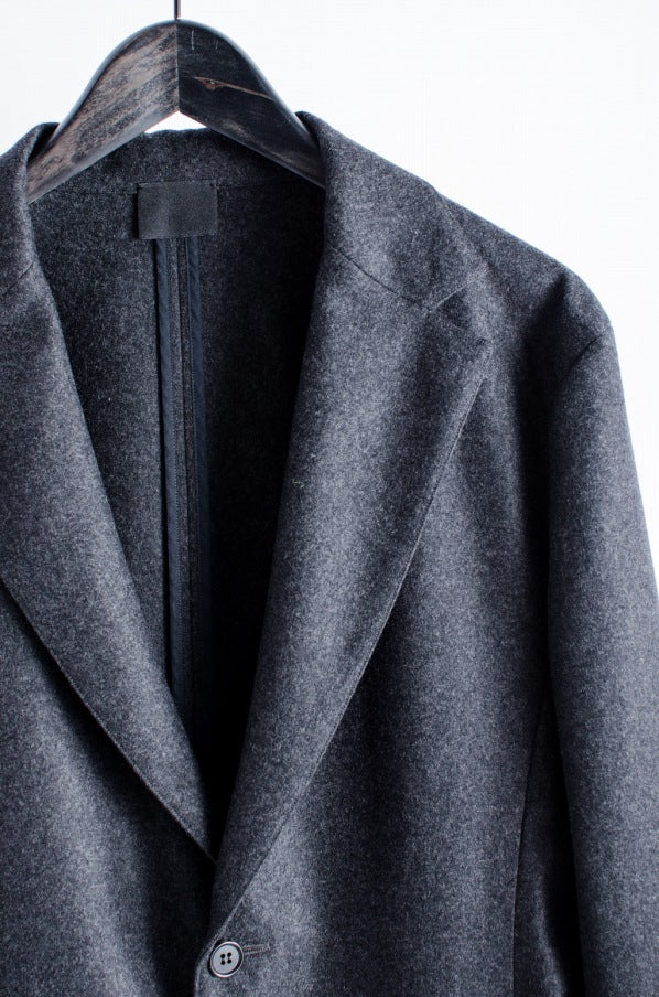 Yamauchi wool tailored jacket wool 4 gray tailored jacket