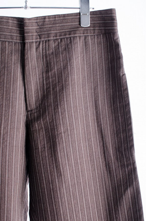 Maison Martin Margiela Artisanal Wool Stripe Slacks Wool 44 Brown / Stripe Brown Pants