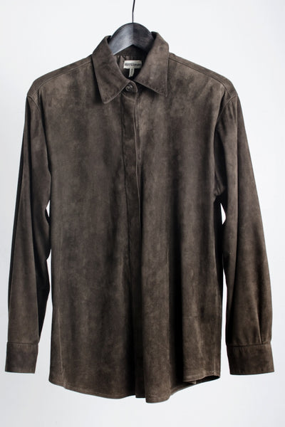 HERMES マルジェラ期 レザースウェードジャケット シープレザー 42  茶 長袖シャツ