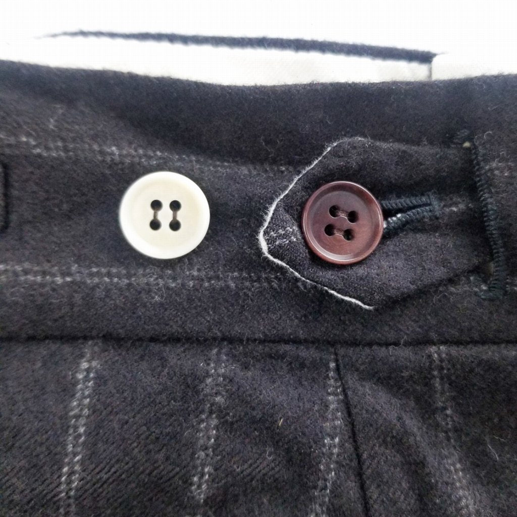The Crooked Tailor handmade trousers TAYLOR&LODGE 使用 シワ加工 ストライプトラウザーズ 46  黒 パンツ [東京]