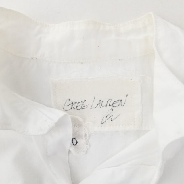 GREG LAUREN atelier103限定品 ペンキプリント ウイングカラーシャツ コットン 00  白 長袖シャツ [東京]